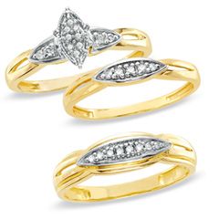Matching Wedding Bands   Trios Wedding Rings Band Sets from Zales.