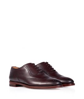 Ralph Lauren Collection Bordeaux Burnished Calfskin Quintin Brogues 