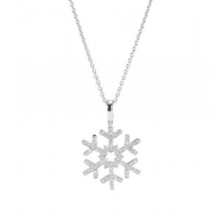 Cada   LIMITED EDITION   MINI SNOWFLAKE PENDANT NECKLACE WITH WHITE 