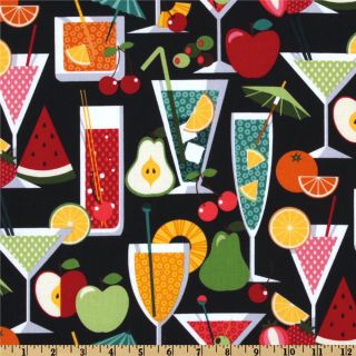 Hoodies Collection Fruit Drink Black   Discount Designer Fabric 