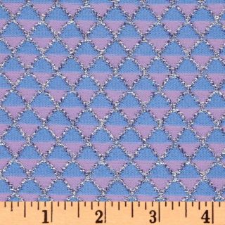 Stretch Nylon Knit Diamonds Silver/Periwinkle   Discount Designer 