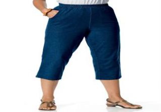 Plus Size Pants, capri length, relaxed fit, in denim or twill  Plus 