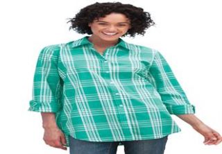 Plus Size Top, tunic length with Hassle free shirt styling  Plus Size 