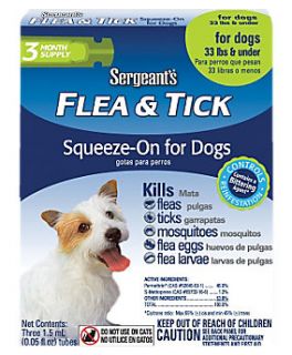 Sergeants® Flea and Tick Squeeze On for Dogs, Less than 33 lb 