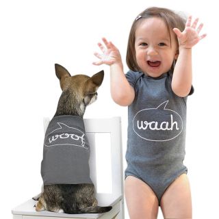 WAAH & WOOF BABYSUIT & DOG SUIT SET  dog new baby  UncommonGoods