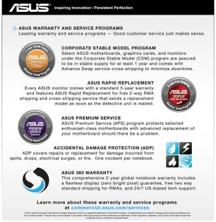 Asus warranty and Service Programs