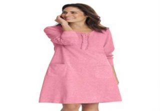 Plus Size Knit ruffle henley sleepshirt by Dreams & Co®  Plus Size 