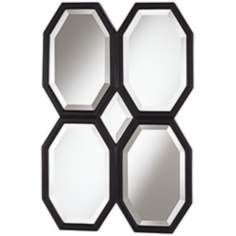 Quatre Octagons 36 High Black Wall Mirror