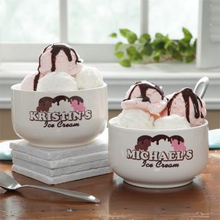 7691   Ice Cream Parlor Personalized Stoneware Bowl 