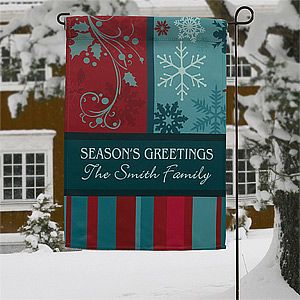 Personalized Christmas Garden Flags   Happy Holidays   12408