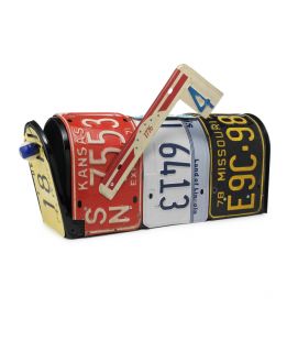 LICENSE PLATE MAILBOX  Recycled Handmade Mailbox From Vintage License 