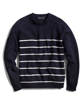Striped Raglan Crewneck Sweater   Brooks Brothers