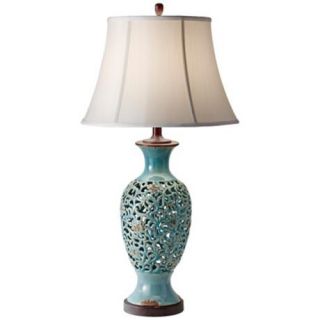 Murray Feiss Antica Ceramica Turquoise Table Lamp   