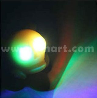 LED Cute Skull Safety Warning Bicycle Light Yellow   Tmart