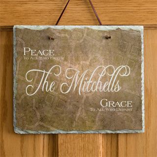 4451   Peaceful Welcome Personalized Slate Plaque 