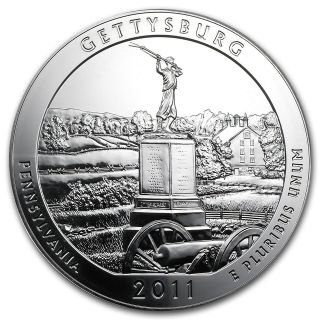   the Beautiful 5 Ounce Silver Uncirculated Coin – GETTYSBURG 5 OZ