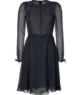 Valentino Black Polka Dot Sheer Dress  Damen  Kleider  