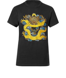 Maharishi Black Dragon Crest Embroidery T Shirt  Herren  T Shirts 