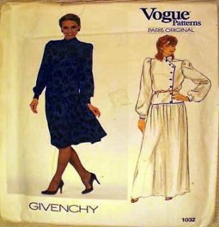 1980s Vogue Paris Original Designer pattern GIVENCHY dress sz16