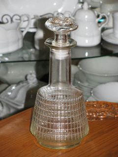 Vintage PIERCE GLASS CO Decanter 1960 70s Cut Glass RARE FIND Liquor 
