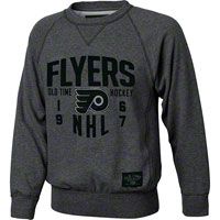 Philadelphia Flyers Charcoal OldTime Hockey Baxter Crew NeckSweatshirt