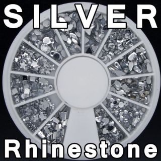 30Style 120 pcs 3D Nail Art Tips Glitters FIMO Slice Rhinestones Beads 