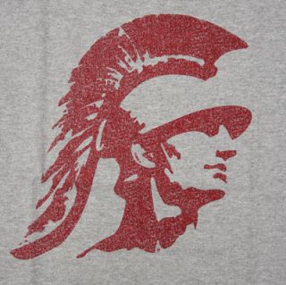 USC Trojans Grey Distressed Mascot T Shirt 