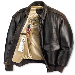 The Army Air Corps Leather Flight Jacket   Hammacher Schlemmer 