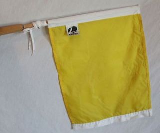 SET OF 2 KWIK GOAL YELLOW LINESMAN NYLON FLAGS SOCCER WOOD SHAFT