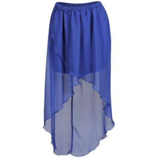 Influence Womens Low Back Chiffon Skirt   Blue Womens Clothing 