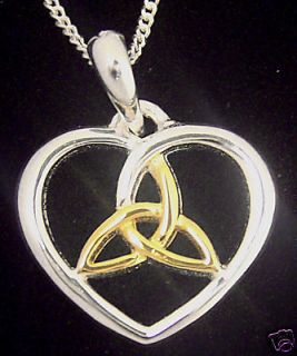 Newly listed 14K White Gold Sterling Silver Pendant Necklace Celtic 