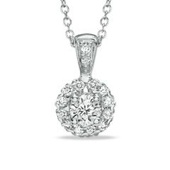 CT. T.W. Celebration 102™ Diamond Frame Pendant in 18K White 