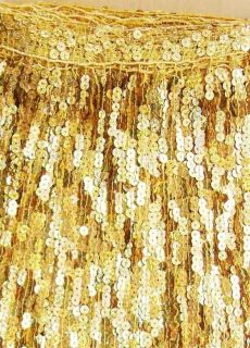 15Yard GOLD Sequin Shiny Fringe Trim Dance dress drag queen latin 