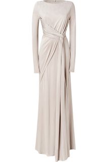 Elie Saab Silver Beige Twist Front Jersey Gown  Damen  Kleider 