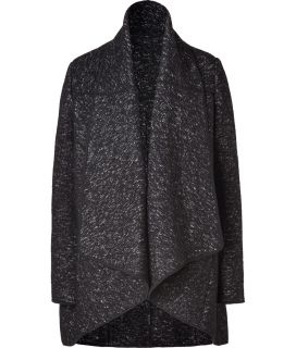 Donna Karan Black Marled Wool Cotton Knit Coat  Damen  Mäntel 