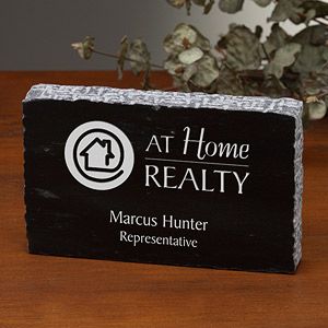 Personalized Corporate Engraved Logo Marble Paperweight   8541