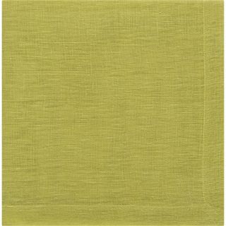 uno chartreuse linen napkin in table linens  CB2