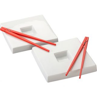 piece red clothespin chopsticks and dunk sushi plate set in 