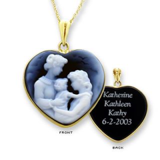 Three Generations Agate Cameo Pendant in 14K Gold (4 Lines)   View All 