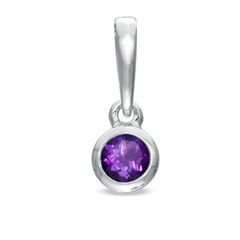 Tiny Toes™ 3.5mm Round Amethyst Charm in 10K White Gold   Zales