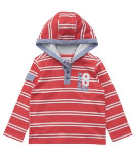 Mothercare Red Stripe Hooded Top   t shirts   Mothercare