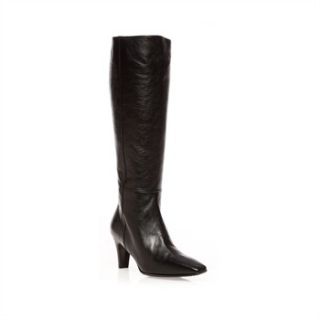 Bruno Magli Black Leather Knee High Boots 6.5cm Heels
