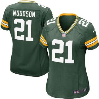 Womens Nike Green Bay Packers Charles Woodson Game Team Color Jersey 