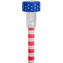 Bulk Patriotic Plastic Solar Garden Lights with Stakes, 14¼ at 