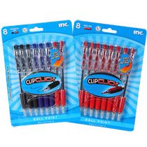 Bulk ClipClick Retractable Ballpoint Pens, 8 ct. Packs of Red or 