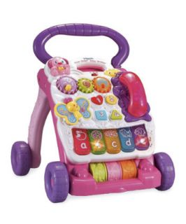 VTech First Steps Baby Walker  Pink   baby walkers & pull along toys 