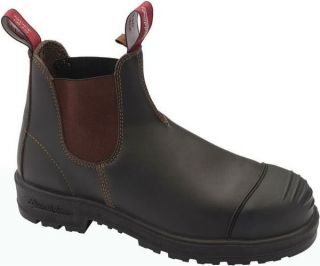   Blundstone Elastic Side Pull On Safty Steel Toe Boot BL 903 Brown