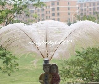 10pcs ivory ostrich feathers wedding party decorations 25 30cm