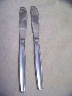 MID CENTURY GERMAN FLATWARE MARKED KH ROSTFREI SERRATED TABLE KNIVES
