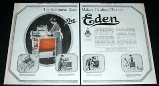 1920 OLD MAGAZINE PRINT AD, GILLESPIE, EDEN WASHING MACHINE ART